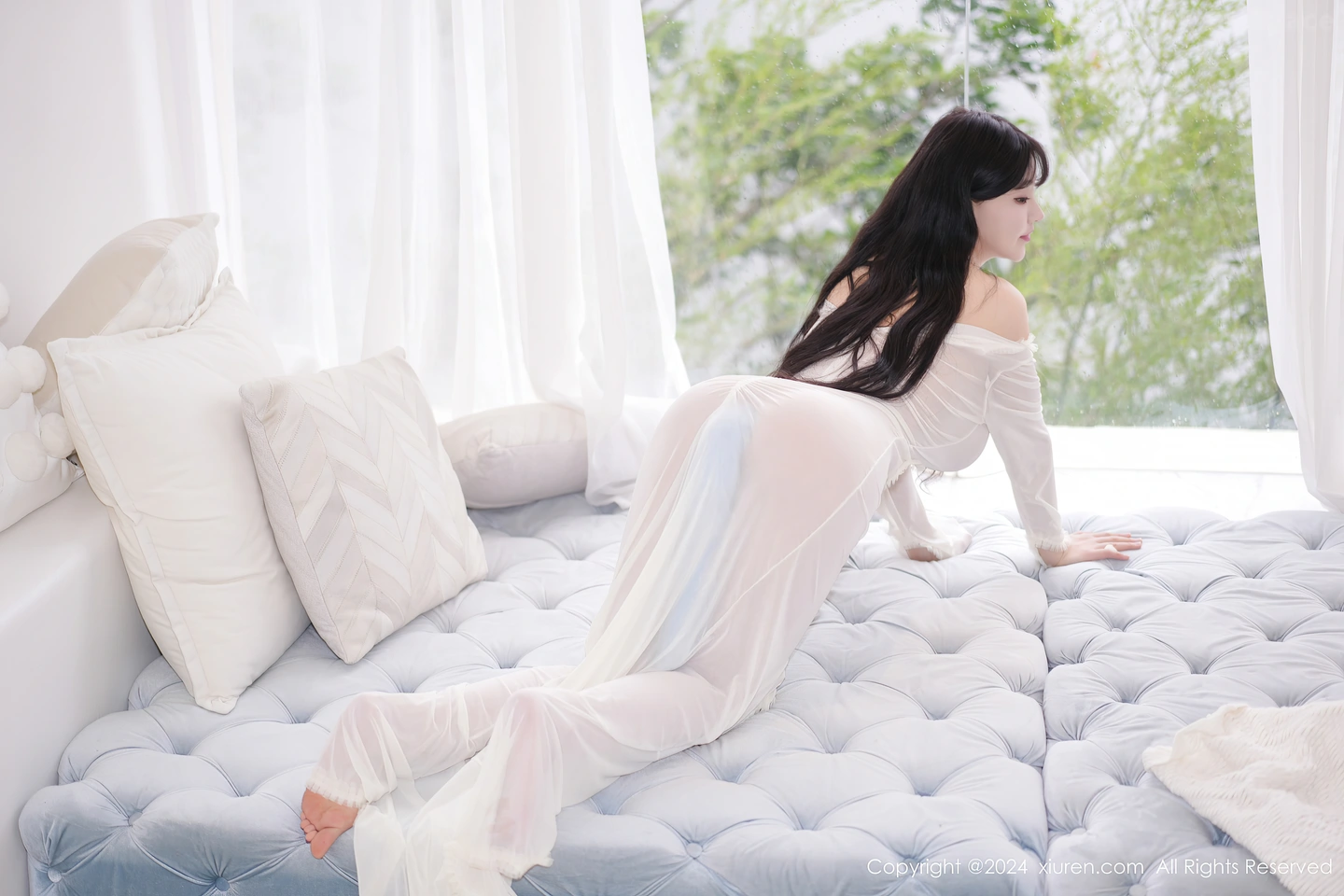 图片[5]-[XiuRen秀人网]VOL.8994 女神朱可儿Flora性感白色情趣服饰配蓝尾巴秀丰满身材诱惑写真64P-秀人网官方网站